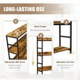 thumbnail image 6 of 5 Tier Industrial Bookshelf, Modern Wood and Metal Bookshelf, Etagere Bookcase with Back Panel, Industrial Storage Rack with Open Shelves for Living Room, Bedroom, Home Office, Rustic Brown, 6 of 9