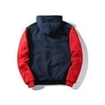 thumbnail image 2 of Men's Zip Up Hoodie Heavyweight Winter Sweatshirt Fleece Sherpa Lined Warm Jacket,Raglan Red, XL, 2 of 5