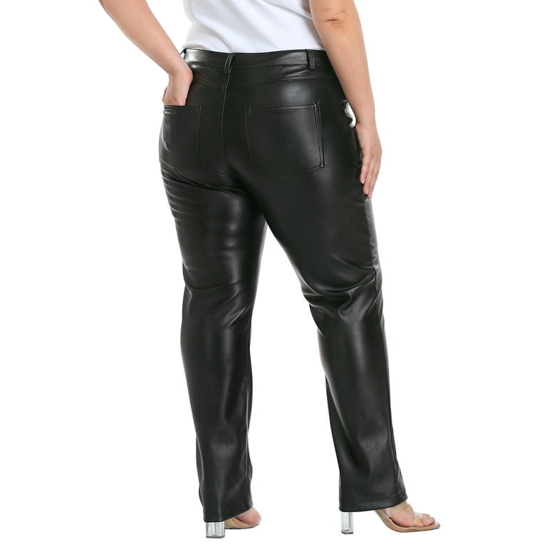 Women's plus clearance size leather pants