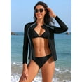 thumbnail image 6 of ANFERRY Womens Rash Guards Long Sleeve Full Zip Swim Top Color Block Outdoor Sun Protection Jacket, 6 of 7