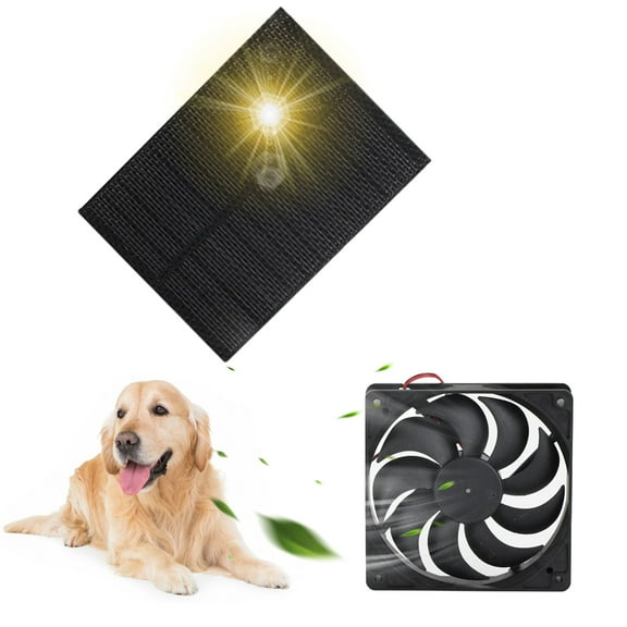 XGFHYJEH Solar Panel Fan Kit, Solar Powered Exhaust Fan, Cooling Fan Waterproof Cooling Ventilation, Suitable for Greenhouse Small Chicken Coops, Pet Houses, Shed, Outside