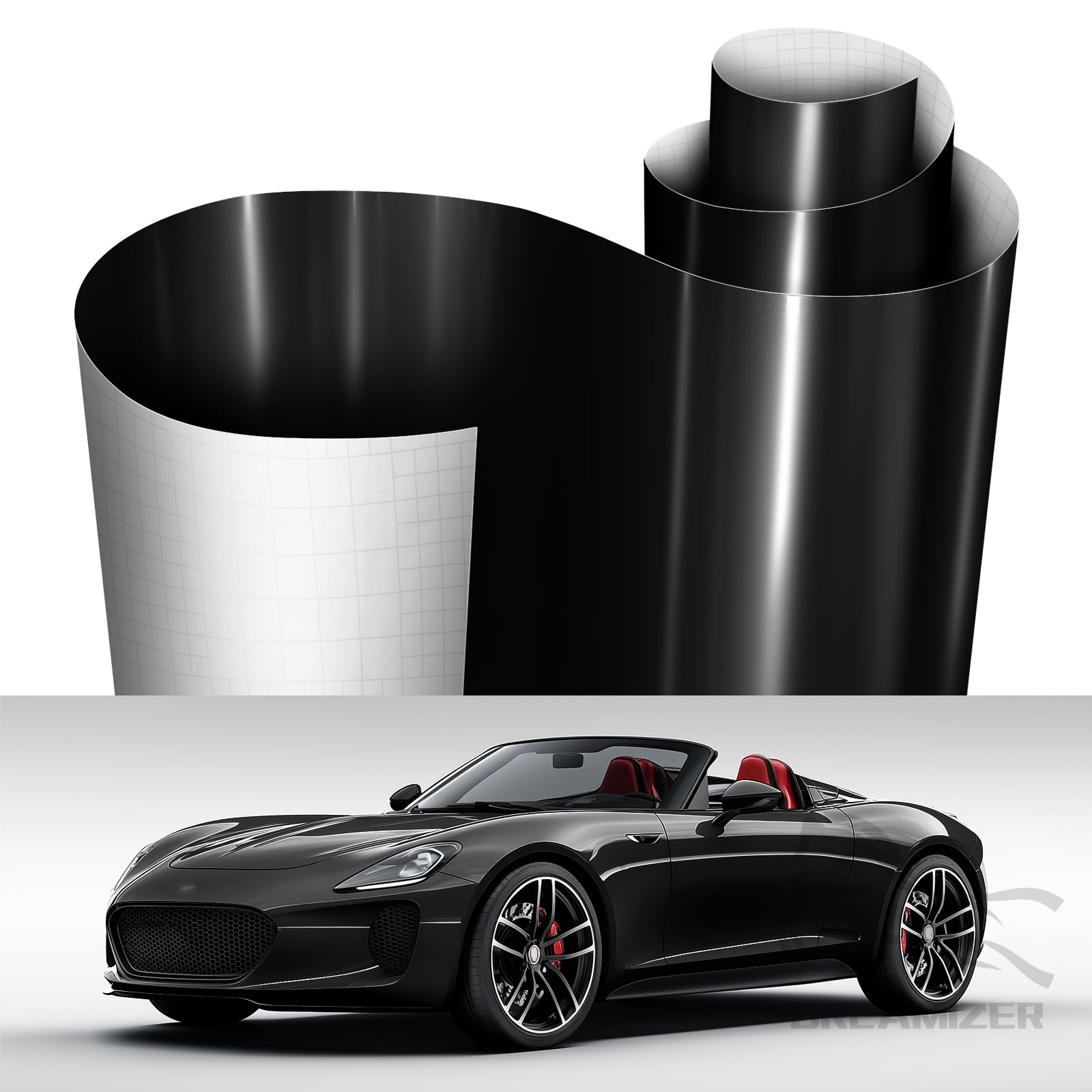 20X5FT High Glossy Black Vinyl Wrap Vehicle Sticker Decal Film Holographic Laser Vinyl Car Wrap Decal Sticker Film