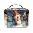 thumbnail image 4 of HELLHERO Snowman Winter Pouch Makeup Organizer Handheld with Slip-in Pockets Travel Make Up Organizer for Girls Bathroom and Organizing, 4 of 6