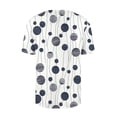 thumbnail image 3 of Uootdi Blouses for Women Short Sleeve Asymmetrical V Neck Floral Print Tops Office Leisure Style Lightweight Comfortable Loose Fit Tees Gift, 3 of 5