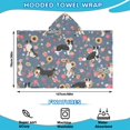 thumbnail image 2 of Border Collie Dog and Flower Florals Hooded Bath Towel，50"x30" for Ages 3 To 12 Kids, Quick Dry Lightweight Soft Microfiber Hood Beach Towel Cover Up for Kids, 2 of 7
