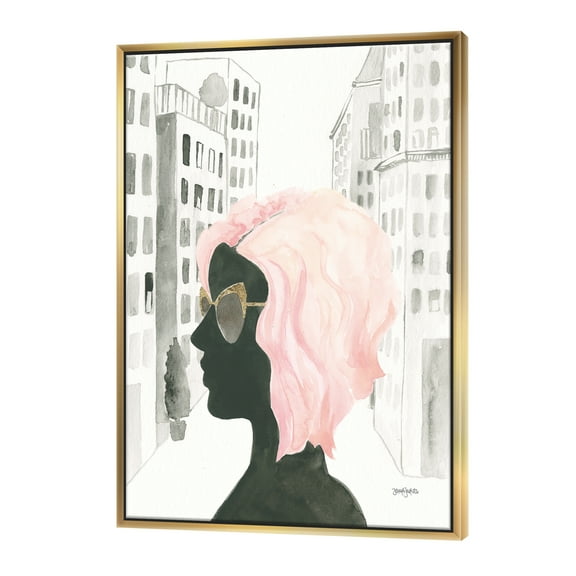Designart ' Glam Pink Ladies IV ' Fashion Framed Canvas