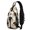 Hedgehog and Polkadot Beige Pattern, variant on Hedgehog and Polkadot Beige Pattern Sling Backpack, Travel Shoulder Pack with Earphone Port, Multi Pocket Design Gift Ideas for Hiking Cycling Walking