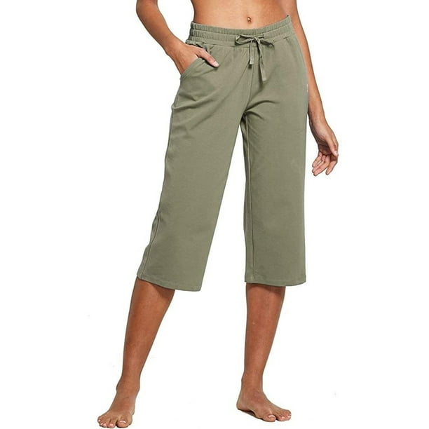 SySea Wide Leg Casual Pants Women Solid Elastic Waist Capris - Walmart.com