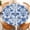 Blue Floral, variant on Round Fitted Tablecloth with Elastic Edge, Waterproof Stain Resistant Fabric Table Cover for 36"-65" Round Table, Indoor Outdoor Dining, Kitchen Decor, Camping, Party, Holiday
