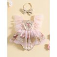 thumbnail image 3 of Newborn Baby Girl Boho Romper Dress Embroidery Flower Lace Tutu Photography Outfits Princess Clothes, 3 of 9