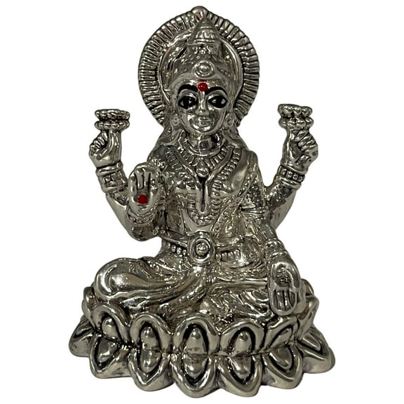 999 Pure Silver Lakshmi/Laxmi 2.5-inch Tall idol/Statue / Murti (Figurine #12)