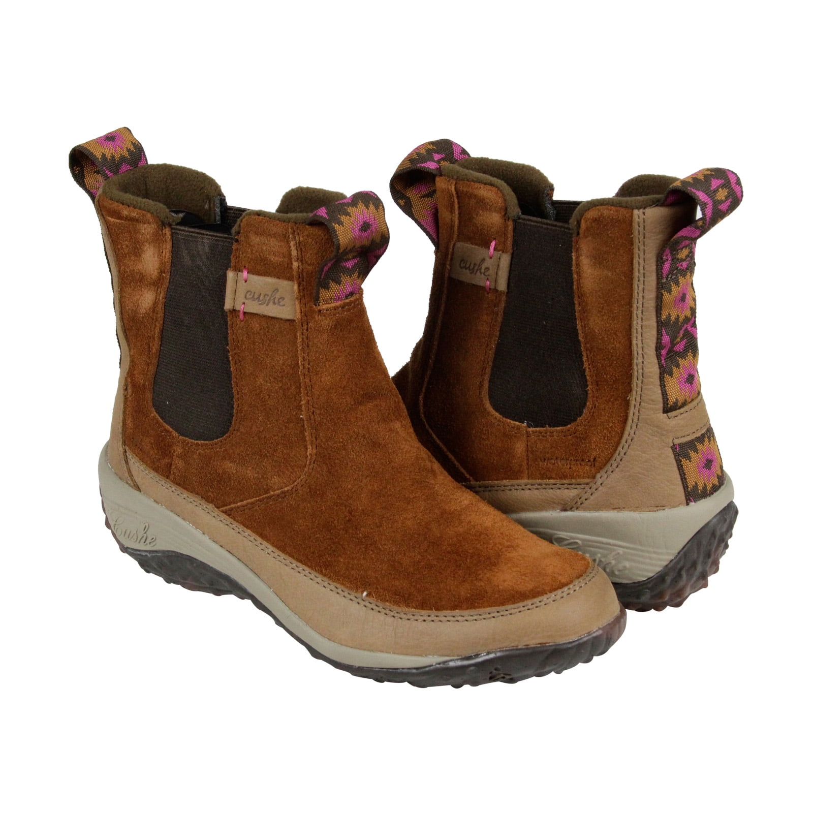 pull on slip on beige boots womens