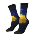 thumbnail image 1 of Fotbe Solar System Pattern Long Socks for Men & Women – Breathable & Stretchy Compression Socks, Ideal for Running, Travel, and Everyday Wear Size 5-11, 1 of 6