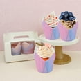 thumbnail image 5 of 100Pcs Tulip Cupcake Liners Baking Paper Cups Holders Greaseproof Muffin Cases Wrappers for Wedding Birthday Christmas Party Baby Shower Anniversaries All Festivals(Pink/Blue ), 5 of 8