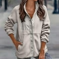 thumbnail image 3 of BSDJILFG Women Fleece Jacket Lightweight Shirts Button Up Cardigans Long Sleeved Casual Outwear Winter Jacket without Hood Fall, 3 of 7