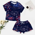 thumbnail image 4 of 4th of July 2 Pack Women’s Pajama Set Print Sleepwear And Shorts Y2k Loungewear Sets S-5XL, 4 of 7