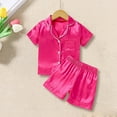 thumbnail image 2 of XXWXYD Toddler Boys Girls 2-Piece Pajama Set Short Sleeve Button Down Shirt and Shorts Sleepwear 𝖫oungewear Comfort Outfit for Summer Playtime, 2 of 9