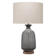thumbnail image 1 of Benzara BM241132 Table Lamp with Frosted Glass Body & Fabric Shade, Gray, 1 of 5