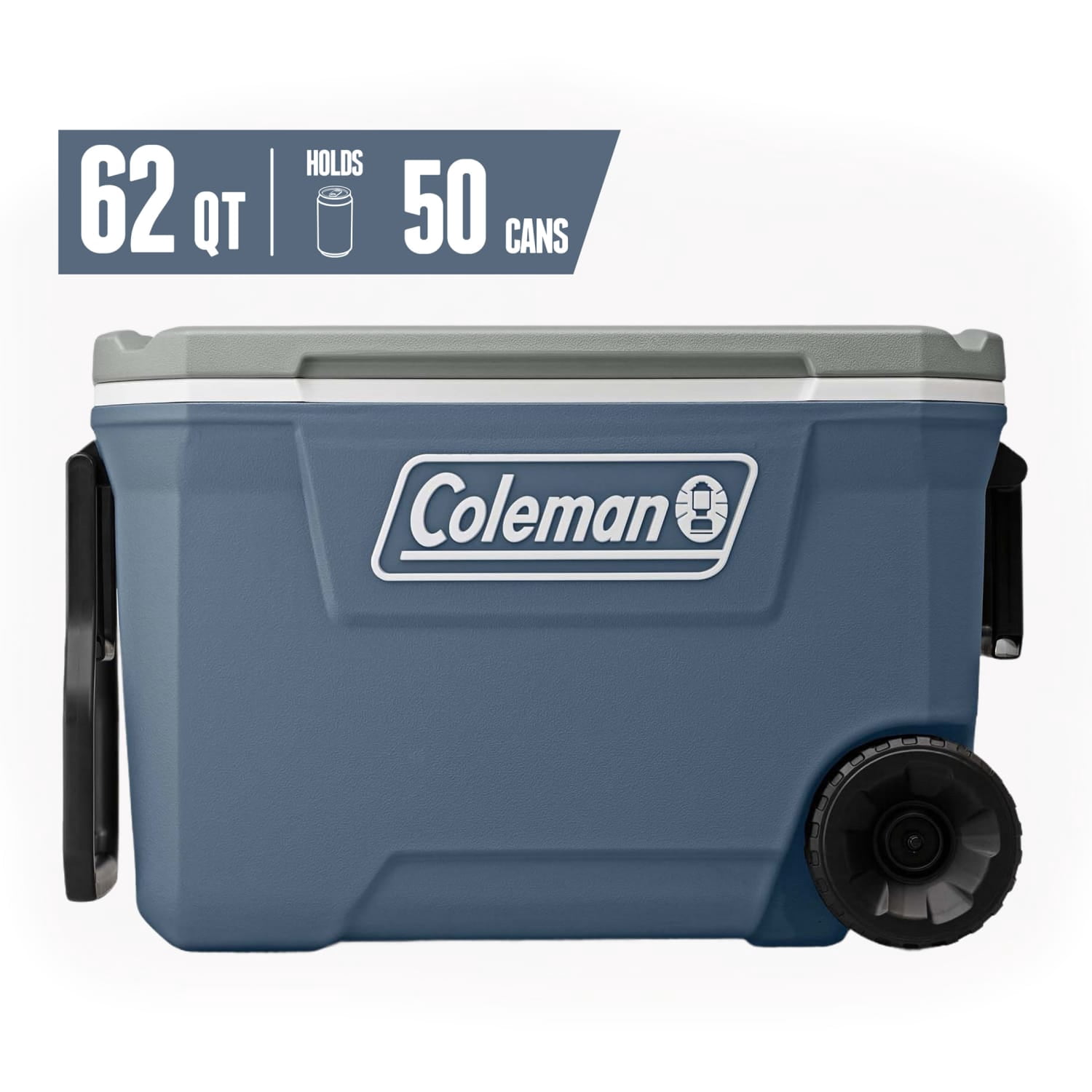 Coleman 316 Series 62QT Large Rolling Cooler, Lakeside Blue, for