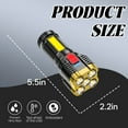 thumbnail image 3 of HIBIBUD 5.5" Gold Tactical Flashlight,High Lumens Rechargeable COB Side Light for Outdoor, 3 of 7