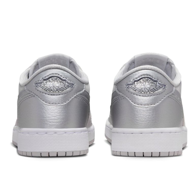 Big Kid's Jordan 1 Retro Low OG Neutral Grey/Metallic Slver