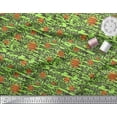 thumbnail image 2 of Soimoi Green Cotton Duck Fabric Floral & Leopard Animal Skin Print Fabric by Yard 42 Inch Wide, 2 of 3