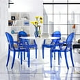 thumbnail image 2 of Modway Casper Sturdy Acrylic Plastic Dining Armchairs in Blue (Set of 4), 2 of 5