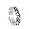 thumbnail image 4 of Oxidized Celtic Criss Cross Tribal Eternity Ring Sterling Silver Band 925 Jewelry Female Size 14, 4 of 4
