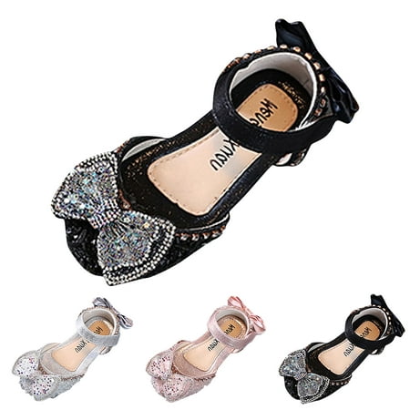 

Cathalem Slides with Sayings Fashion Spring And Summer Girls Sandals Dress Dance Show Princess Shoes Flat Toddler Wide Sandals Silver 6 Years