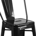 thumbnail image 3 of Commercial Grade 4 Pack 24" High Black Metal Indoor-Outdoor Counter Height Stool with Back, 3 of 9