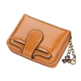 thumbnail image 1 of Wallets With Zipper Shaped Metal Buckle Heart Shaped Chain Compact And Portable (Brown), 1 of 4