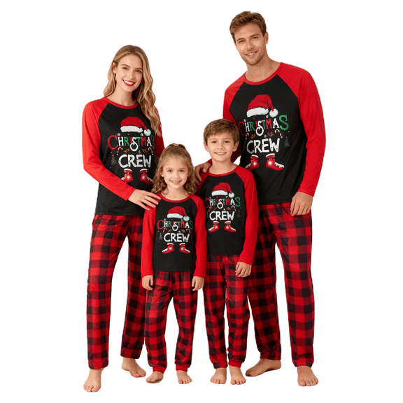 Family Matching Christmas Pajamas Set Plaid Print Holiday Pajamas Sleepwear