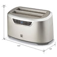 thumbnail image 7 of Kenmore Elite 4-Slice Long Slot Toaster Silver, One-Touch Auto-Lift, Stainless Steel, Adjustable Browning, Defrost, Digital Countdown Timer, Retractable Cord, Toast, Bagels, Waffles, English Muffins, 7 of 7