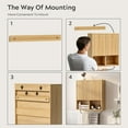 thumbnail image 6 of Fluted Wall Cabinet Set of 2, Wooden Bathroom Medicine Cabinet Storage with 2 Doors, Adjustable Shelf and Towels Bar, Modern Wall Mount Large Floating Cabinet for Kitchen Natural Oak, 6 of 14
