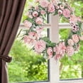 thumbnail image 4 of Realistic Handmade Pink Wreaths for Front Door, Window, Wedding, Wall Home Decor -17Inch Artificial, 4 of 5