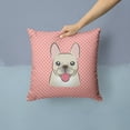thumbnail image 2 of Dog Face Checkerboard Design Fabric Decorative Pillow, 2 of 4