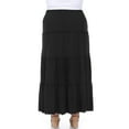 thumbnail image 3 of White Mark Women’s Plus Size Soft Tiered Maxi Skirt, 3 of 6