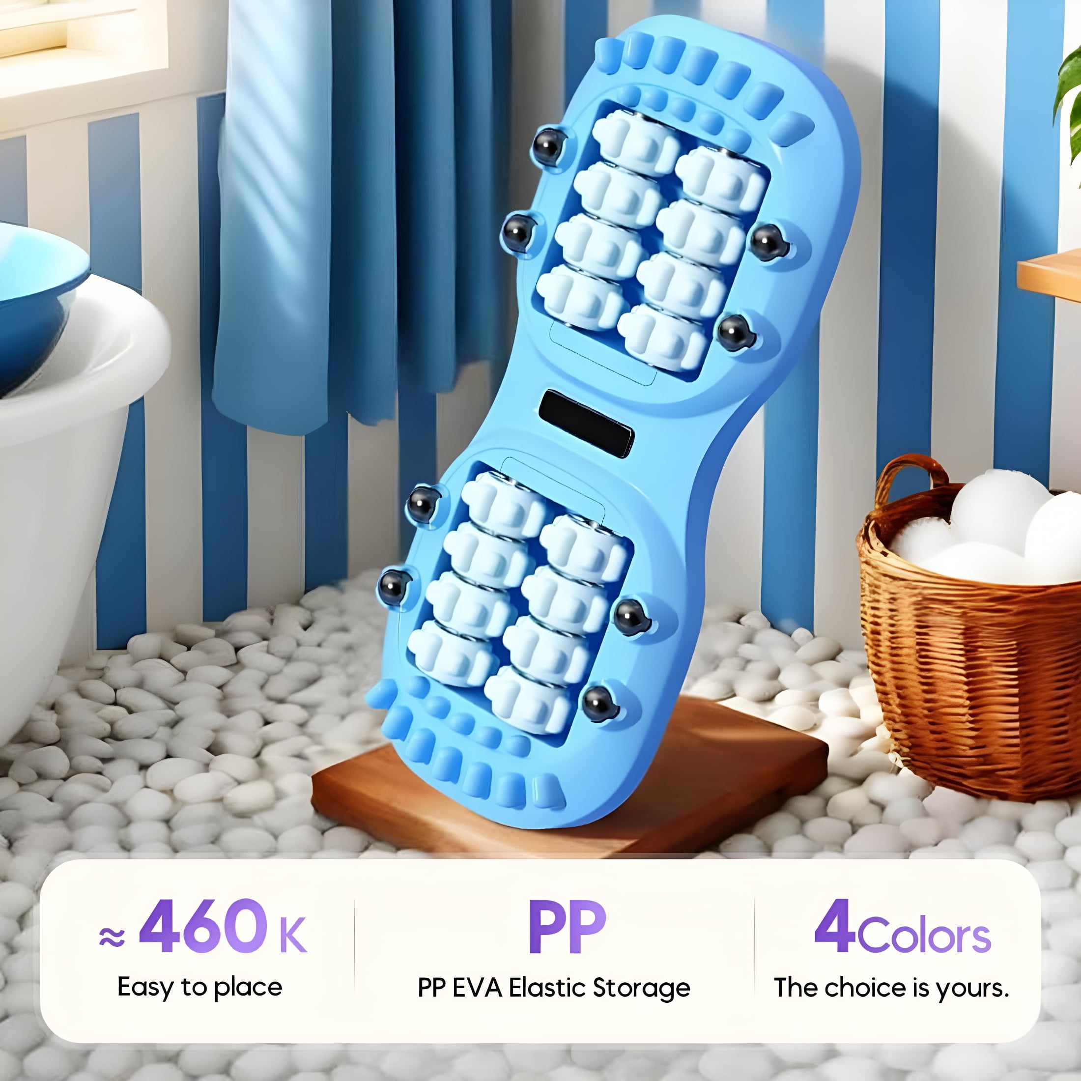 XIRQI Portable Double Foot Massage Roller, Foot Massager Roller for Plantar Fasciitis Relief and Improved Circulation, Dual Feet Massage Roller Tool for Home Office Use