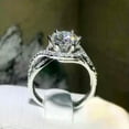thumbnail image 4 of K-KED Gorgeous Cubic Zircon 925 Silver Filled Rings Women Wedding Delicate Jewelry Sz 6-10-7, 4 of 6