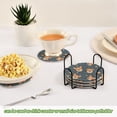 thumbnail image 6 of Haosy Set of 6 Drink Woven Coaster with Holder Heat Resistant Non-Slip Bar Coasters 4 Inches Corgi Dog and Planet, 6 of 7