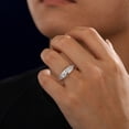 thumbnail image 4 of SFTING Men Rings Wedding Band for Men Engagement 5A CZ Silver 18K Plated Anniversary Promise Band for Him Size 11, 4 of 5