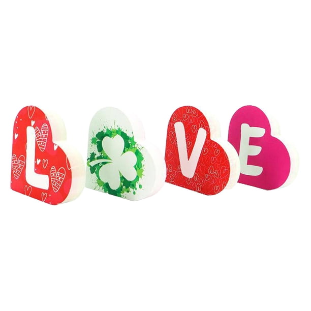 Letrero de amor de madera para decoración del día de San Valentín, letrero de mesa con palabras de amor, adorno recortado de letras independientes Macarena Figura de escritorio