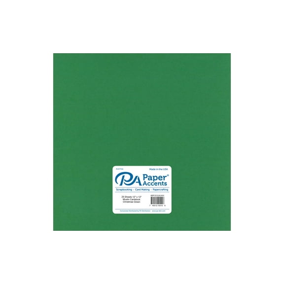 Paper Accents Cardstock 12"x 12" Muslin 73lb Christmas Green 25pc