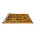 thumbnail image 2 of Ahgly Company Machine Washable Indoor Round Oriental Yellow Industrial Area Rugs, 7' Round, 2 of 4