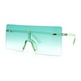 thumbnail image 4 of Oversize Rimless Shield Square Rectangle Large Sunglasses All Green, 4 of 8