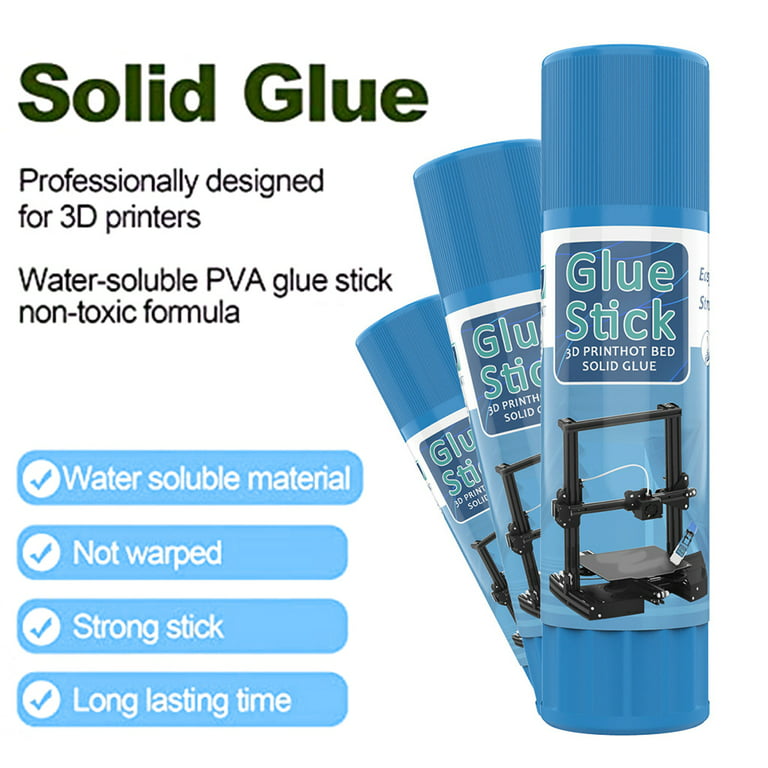 Water‑Soluble PVA Glue, Smooth Bottom 3D Printer Accessories Water‑soluble  Solid Glue Stick Washable After Drying for 3D Print