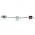 thumbnail image 2 of Gem Stone King 925 Sterling Silver Bracelet Persian Blue and White Moissanite (1.68 Cttw), 2 of 3