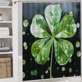thumbnail image 5 of 4 Pcs Shower Curtain Sets Lucky Green Clover with Rugs Include Waterproof Shower Curtain Non-Slip Rug Toilet Lid Cover Bath Mat Clover Lucky 12 Plastic Hooks for Bathroom Decor Set 72inch X 72inch, 5 of 8