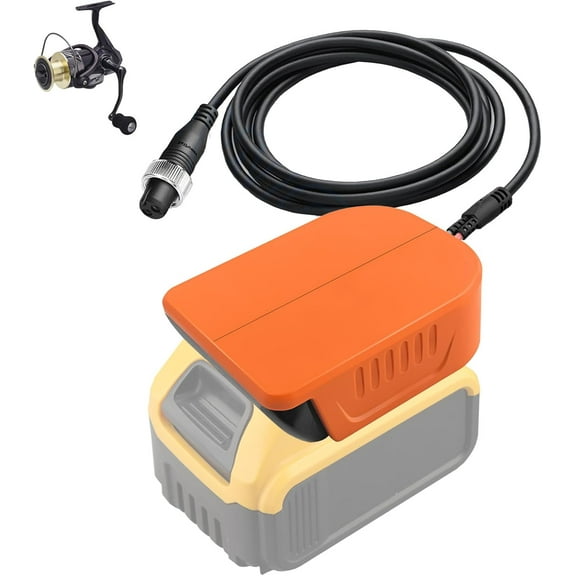 Fishing Reel Battery Adapter for Dewalt 20V 60V Battery Adapter for Daiwa/for Shimano 14.4V SEABORG 800MJ,SABORG 1200MJ 1200 800 Electric Fishing Reel Battery & Charger,Power Cable 2m