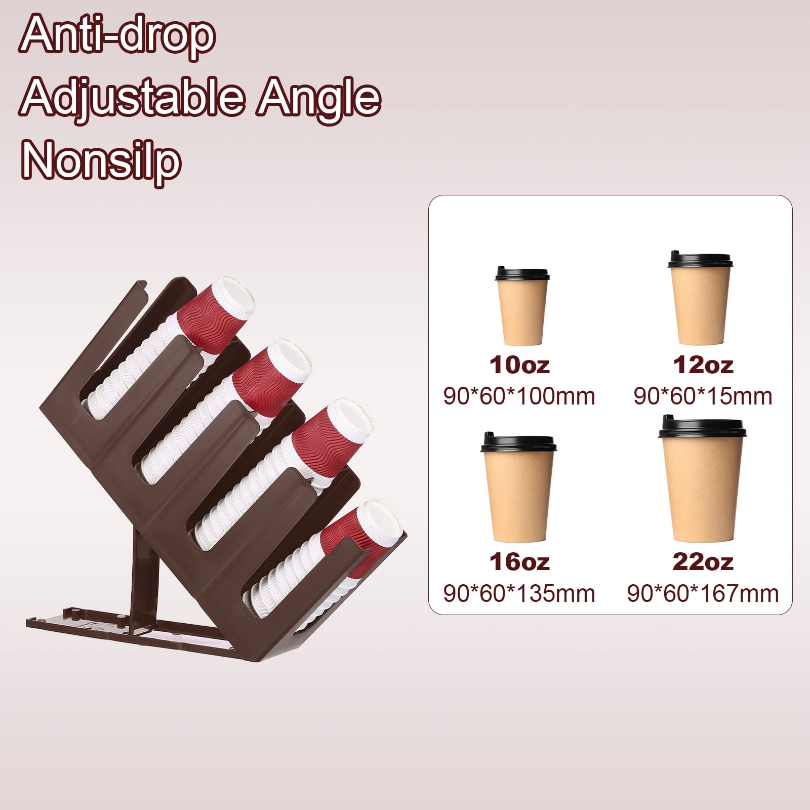 Unique Bargains Cup and Lid Holder Paper Dispenser Organizer for Coffee Station Brown